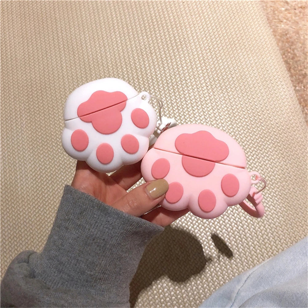 Cute Cartoon 3D Cat Paw Silicone Earphone Case for Airpods 1 2 Protective Shell Cover for Airpods 3 2021 Case for Airpods Pro 2