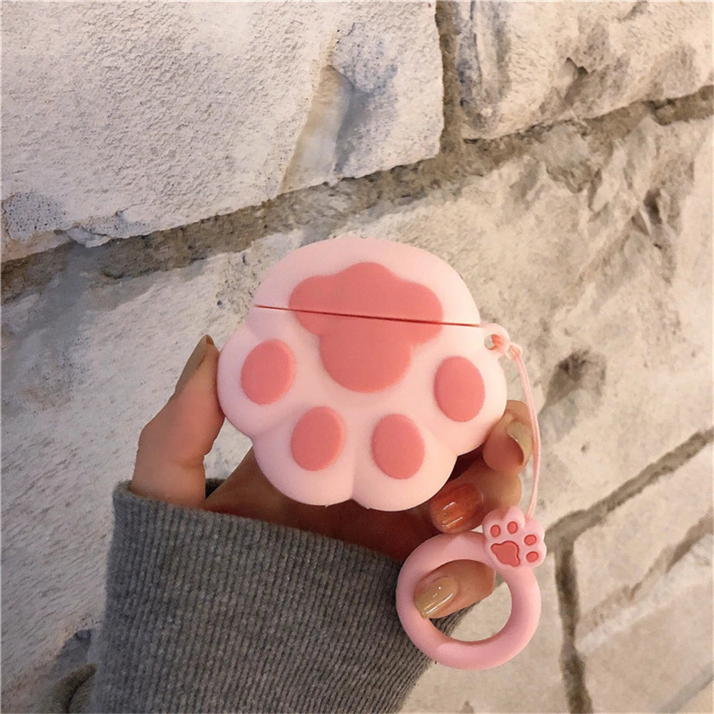 Cute Cartoon 3D Cat Paw Silicone Earphone Case for Airpods 1 2 Protective Shell Cover for Airpods 3 2021 Case for Airpods Pro 2